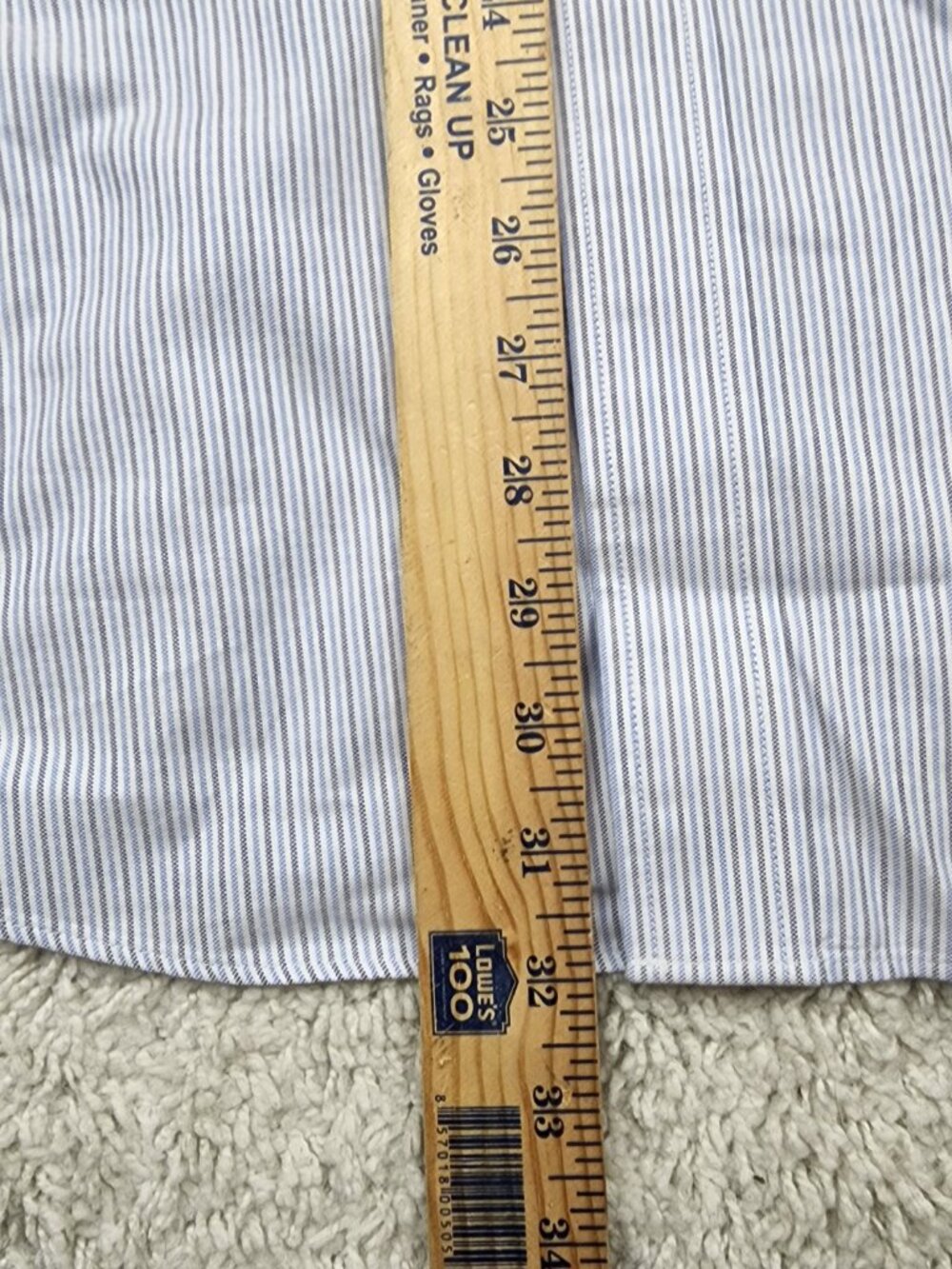 Brooks Brothers Button Down Shirt 17 1/2 - 36 Stripe Regent Blue All Supima VTG - Picture 5 of 6